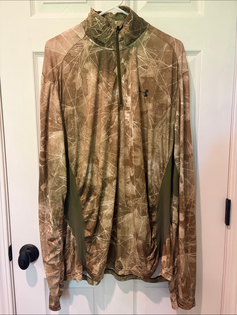 Under Armour Men's Camo Quarter-Zip shirt- Brown and Olive